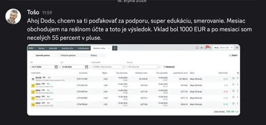 Recenzia člena komunity — výsledok obchodovania na reálnom účte
