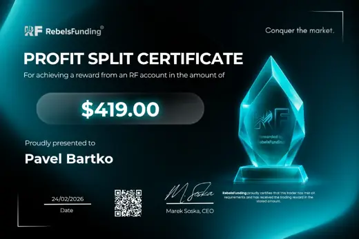 Profit split certifikát — 419 USD